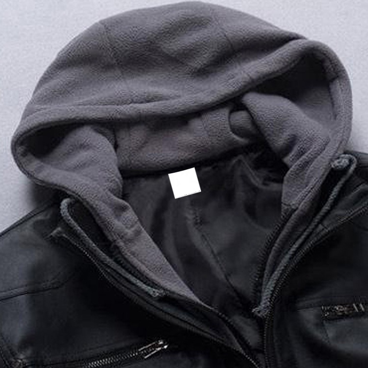 Detachable Hooded Biker Genuine Leather Jacket for Men