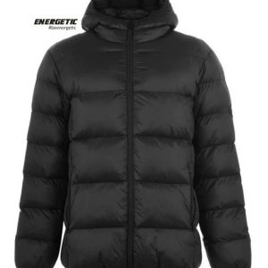 Classic Full Sleeves Zip Up Hooded Two Pockets Custom Winter Microbubble Jacket for Men