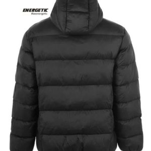 Classic Full Sleeves Zip Up Hooded Two Pockets Custom Winter Microbubble Jacket for Men