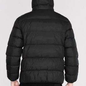 Classic Full Sleeves Zip Up Hooded Two Pockets Custom Winter Microbubble Jacket for Men