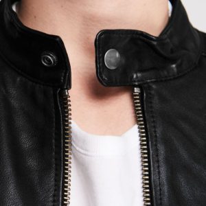 New Arrivals 100% Genuine Lambskin Leather Cotton Lining Full zip fastening Long sleeves 2 pockets Black Leather Jacket for Men