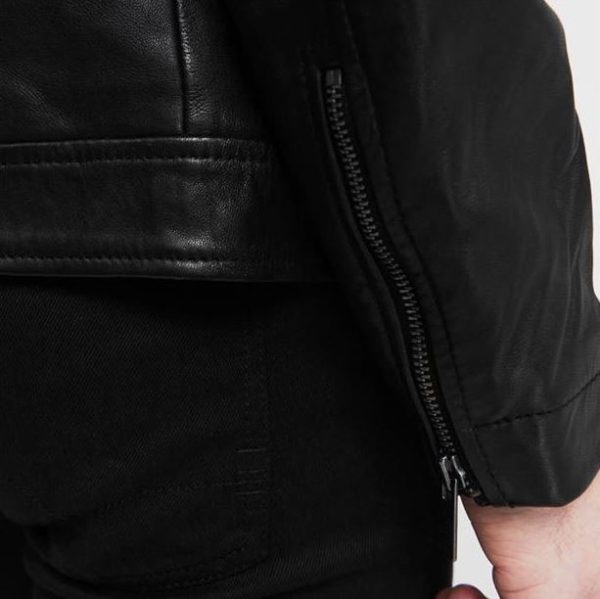 Leather Jacket Latest Fashion Wholesale Custom Full Zip Full Sleeves 2 pockets Lamb skin Leather Jacket Coat for Men