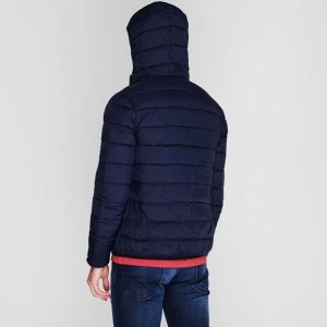 Classic Heating Two 2 Pockets Hooded Long Sleeves Full Zip Fastening Hood Padded Jacket for Men