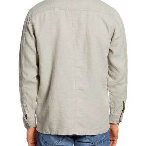 Casual Box-Pleat Pockets Front Button Closure Soft Comfortable 100% Linen Safari Jacket for Men