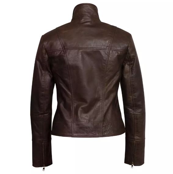 Motorbike Genuine Leather Jacket for Women