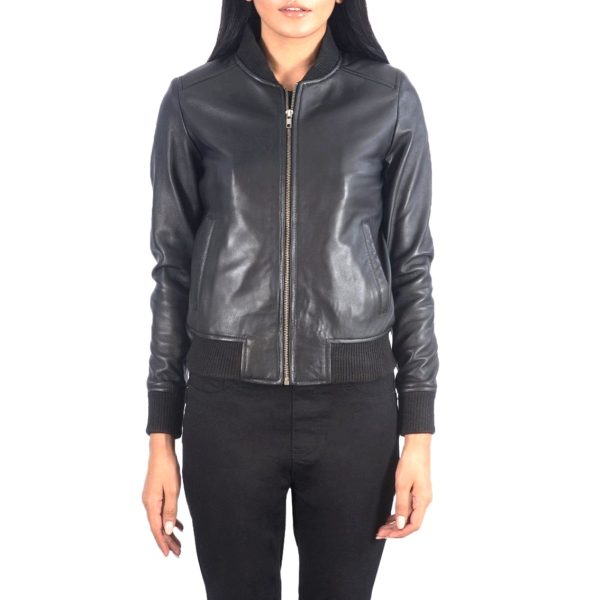 Women's Stylish Real Leather Motocross Racer Jacket Black Maroon Bomber Genuine Leather Jacket