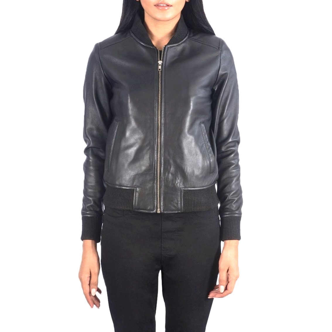 Women's Stylish Real Leather Motocross Racer Jacket Black Maroon Bomber Genuine Leather Jacket