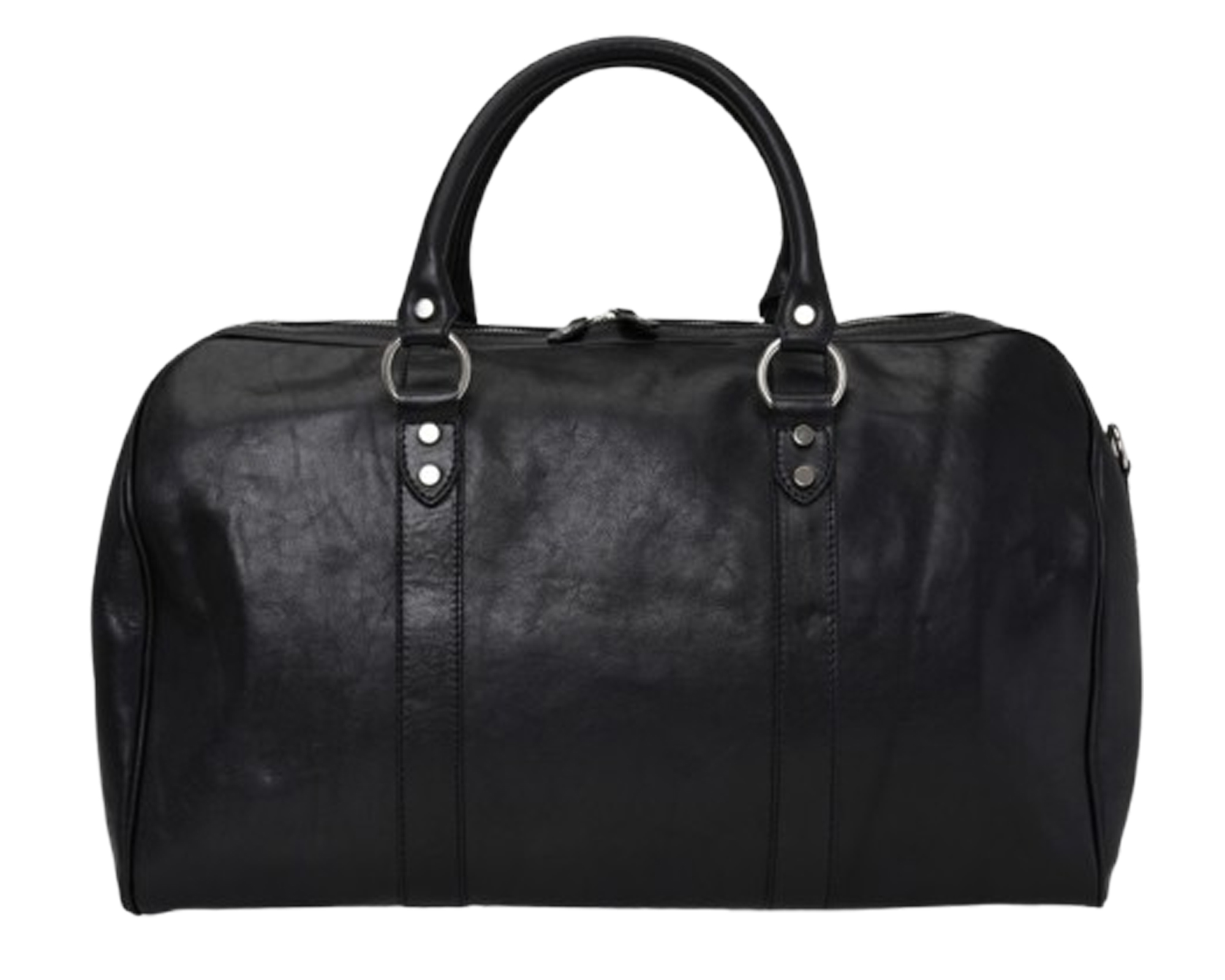 Genuine Black Leather Duffle Gym Bag – Weekend, and Travel Bag