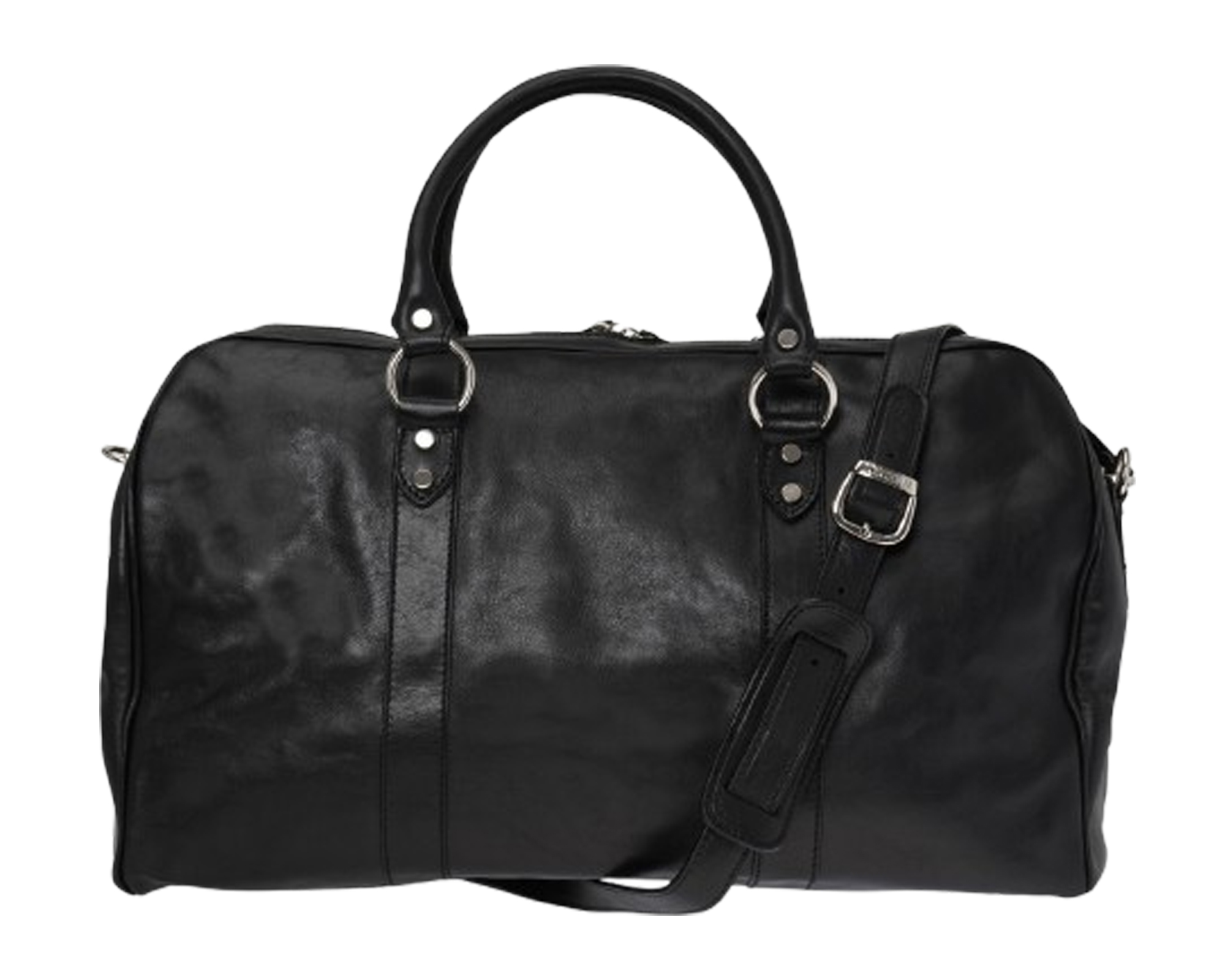 Genuine Black Leather Duffle Gym Bag – Weekend, and Travel Bag