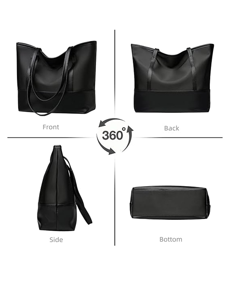 Black Leather Handbag for Women