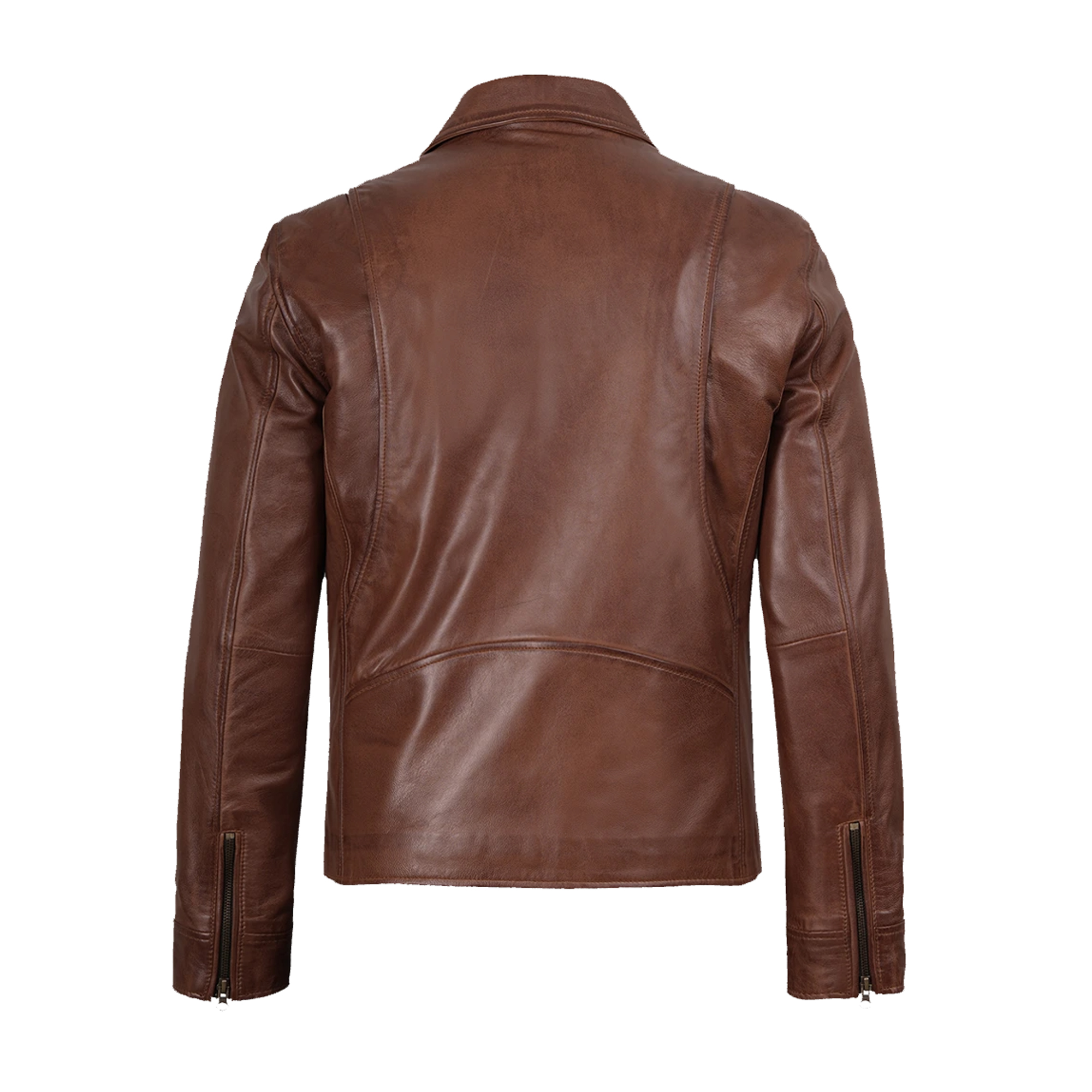 Men’s Genuine Lambskin Leather Biker Jacket Classic Motorcycle Real Leather Coat