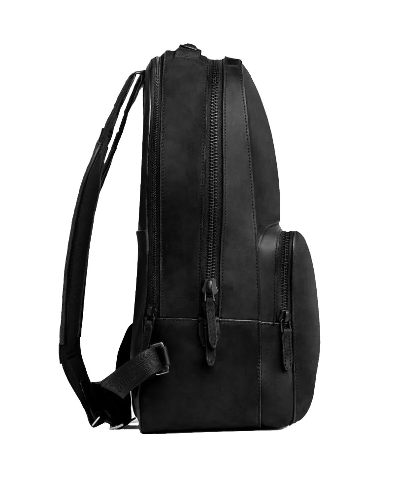 Handmade Full Grain Leather Backpack Black Mens Womens 15" Laptop Bag Daypack