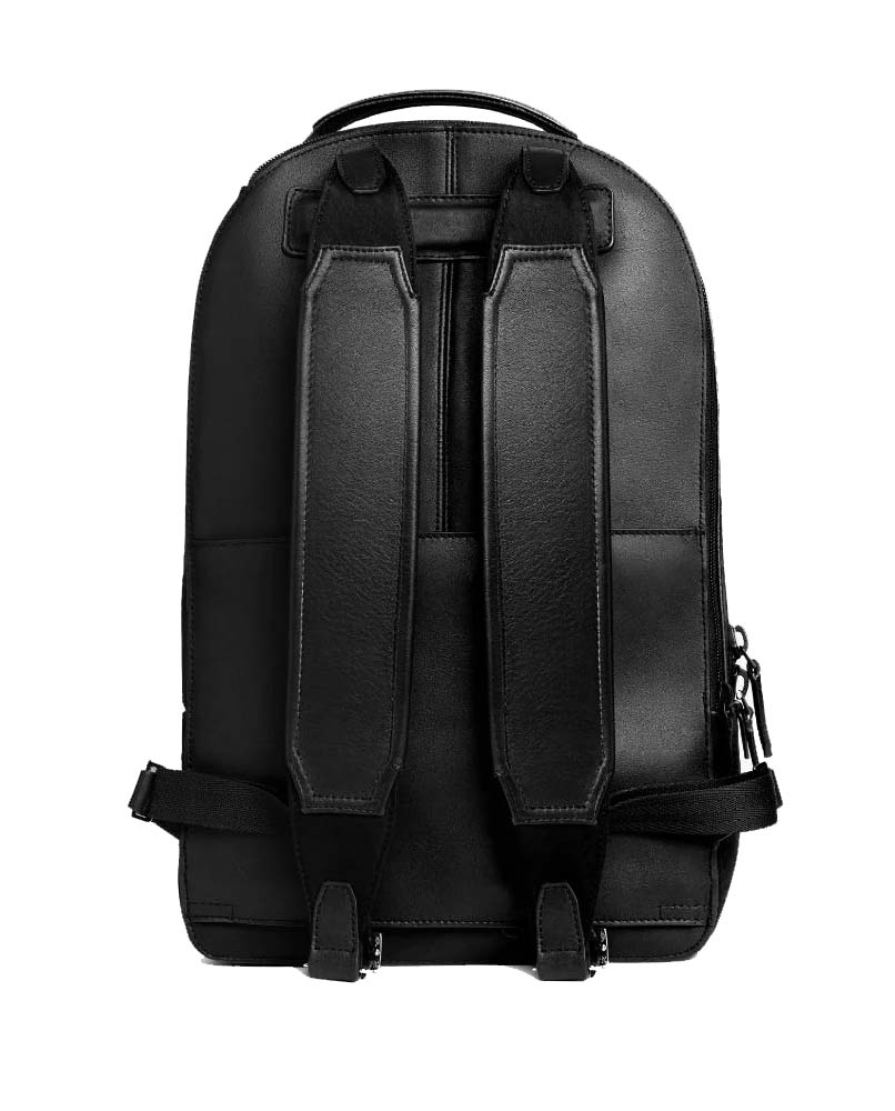 Handmade Full Grain Leather Backpack Black Mens Womens 15" Laptop Bag Daypack