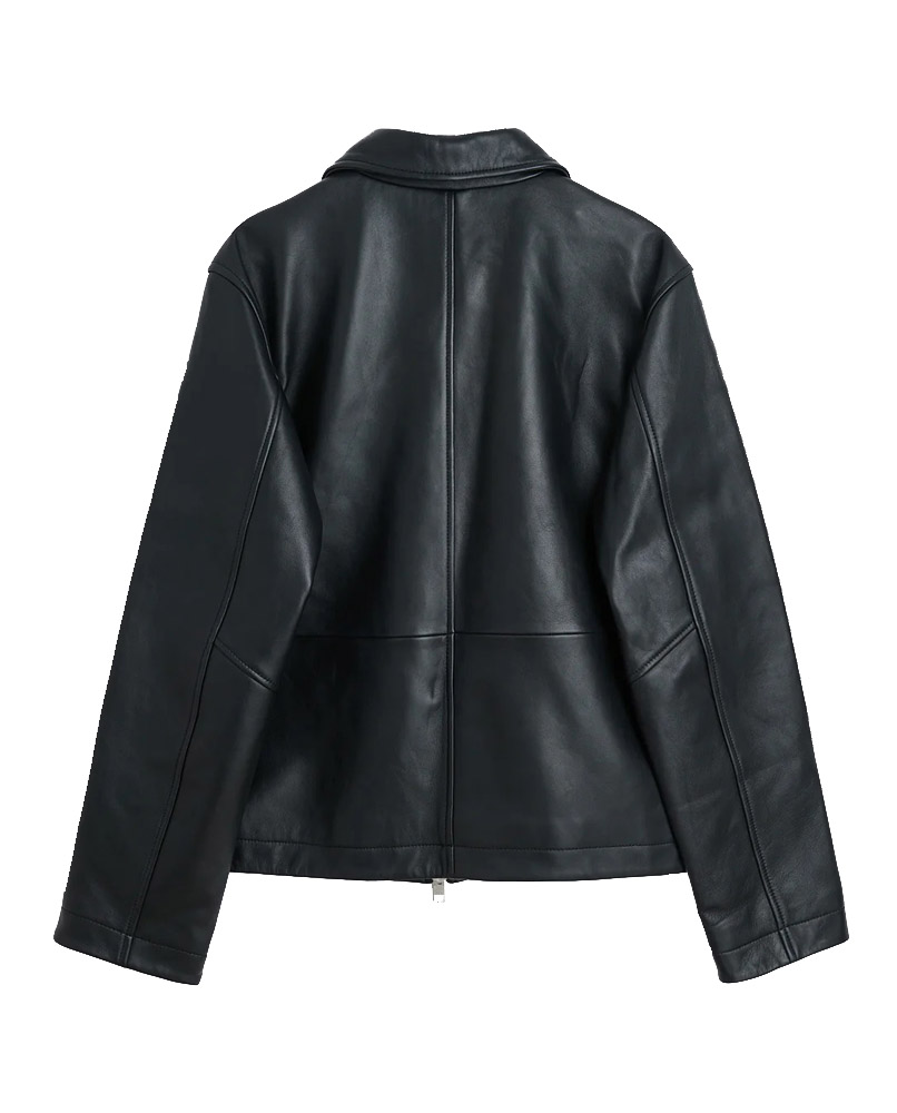 Classic Black Leather Jacket – Premium Soft Lambskin, Unisex Energetic Biker Coat