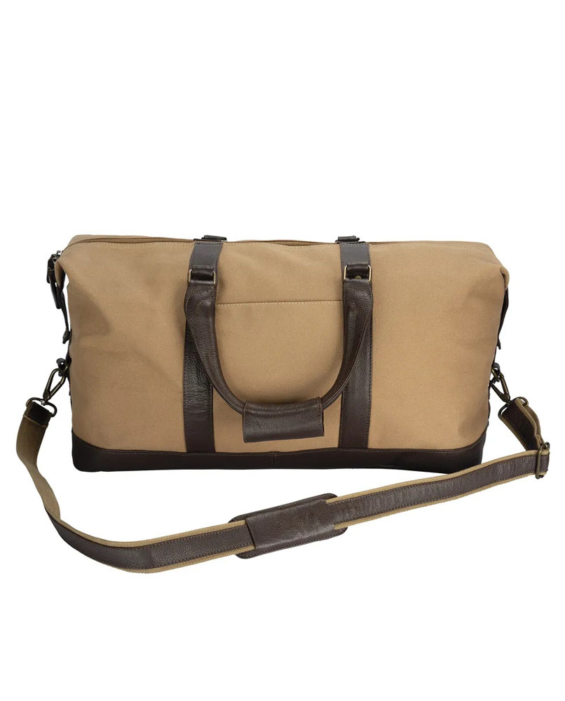 21" Large Classic Canvas Leather Duffle Bag - Travel Gym Weekend Carry-On Unisex