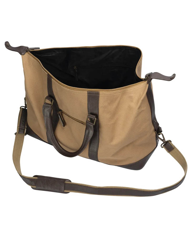 21" Large Classic Canvas Leather Duffle Bag - Travel Gym Weekend Carry-On Unisex