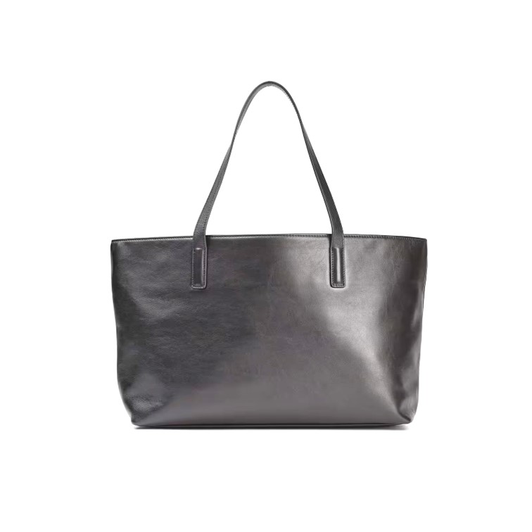 Women Classic Leather Tote Bag Premium Top Grain Laptop Handbag Black Everyday Carry