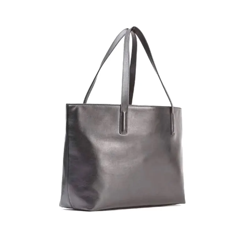 Women Classic Leather Tote Bag Premium Top Grain Laptop Handbag Black Everyday Carry