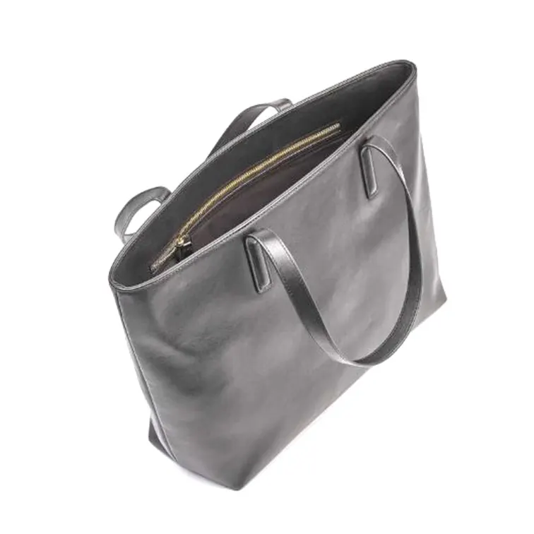 Women Classic Leather Tote Bag Premium Top Grain Laptop Handbag Black Everyday Carry